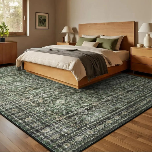 Boho Floral Washable 8×10 Area Rug – Image 2 of 6 | Comfy Designers