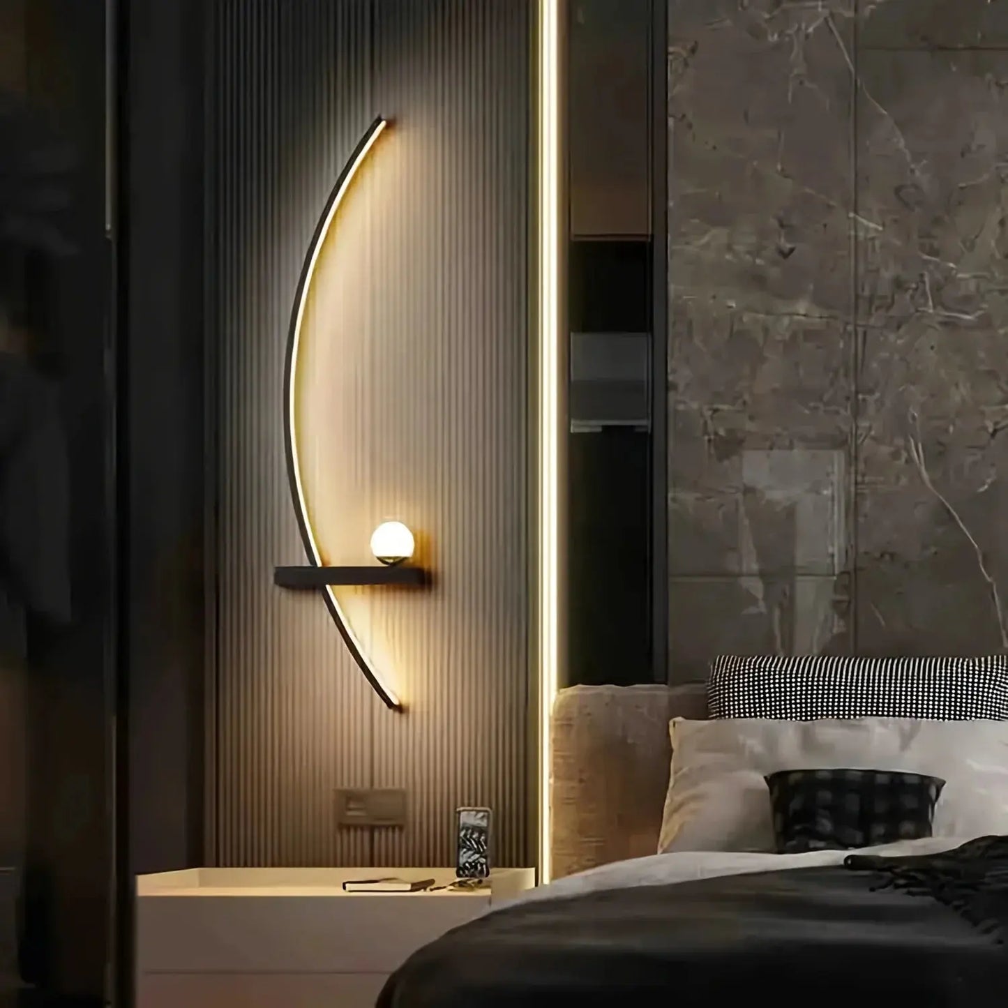 Arched Metal Adjustable LED Wall Sconce, 2pcs comfydesigners