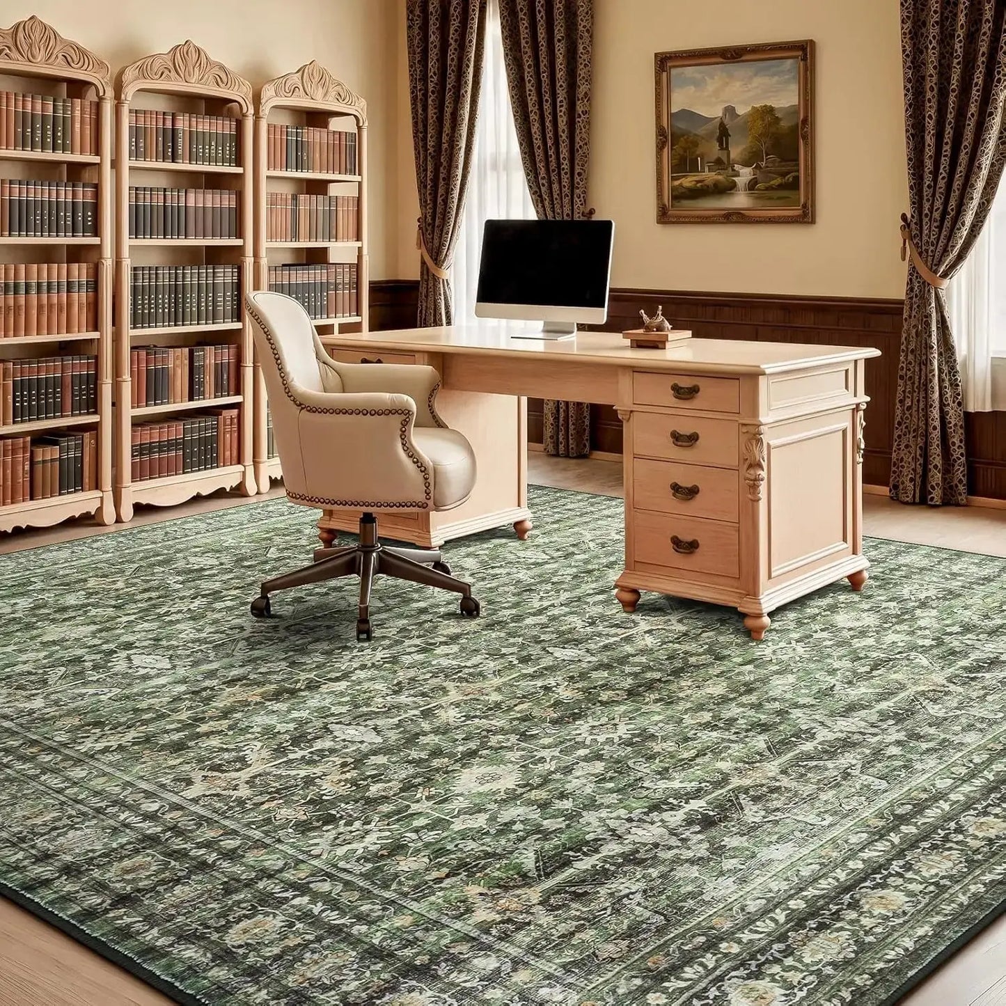 8x10 Washable Area Rug with Non-Slip Backing comfydesigners