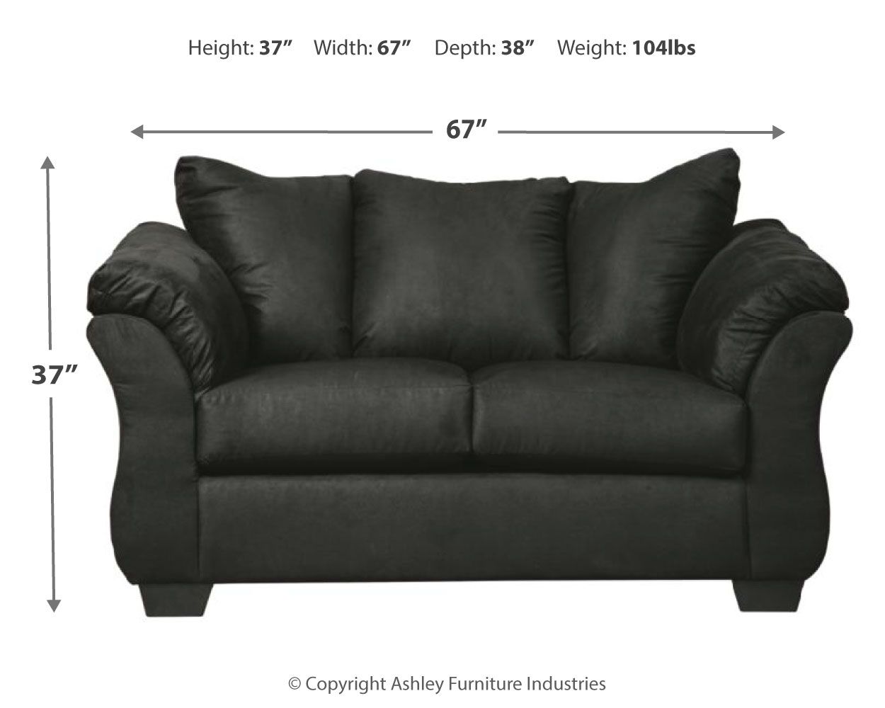 Darcy Modern Flared Pillow-Top Loveseat
