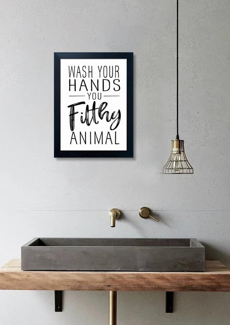 Black & White Bathroom Wall Art, Framed