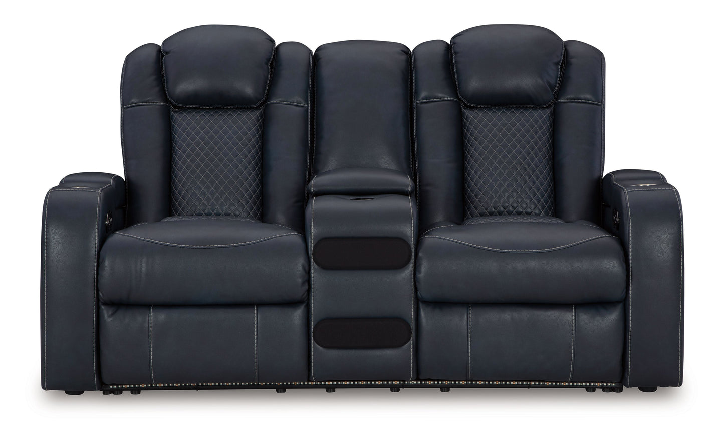 Fyne-Dyme Power Recliner Loveseat with LED Audio
