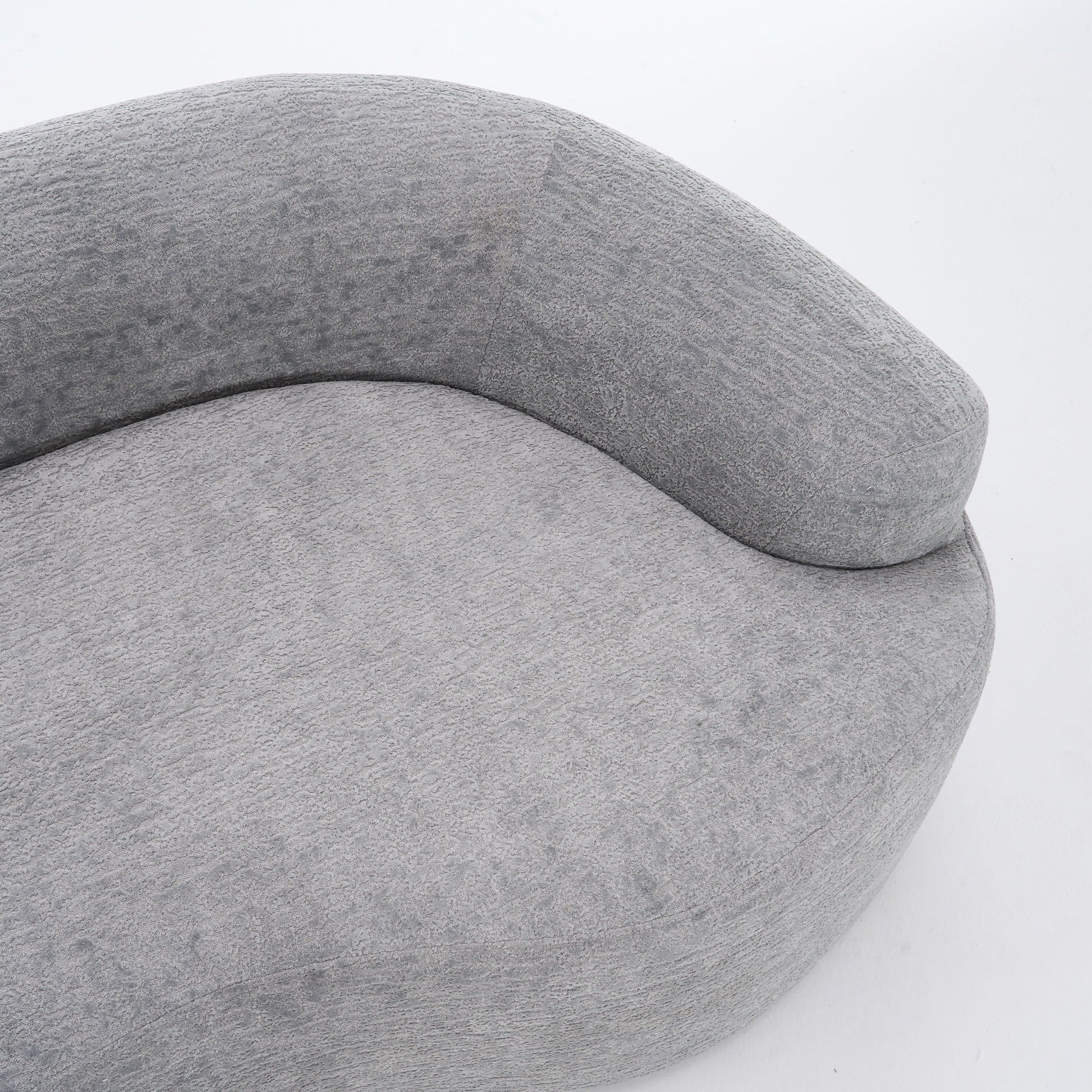 Curved Chenille Sectional Sofa — 4 Seater