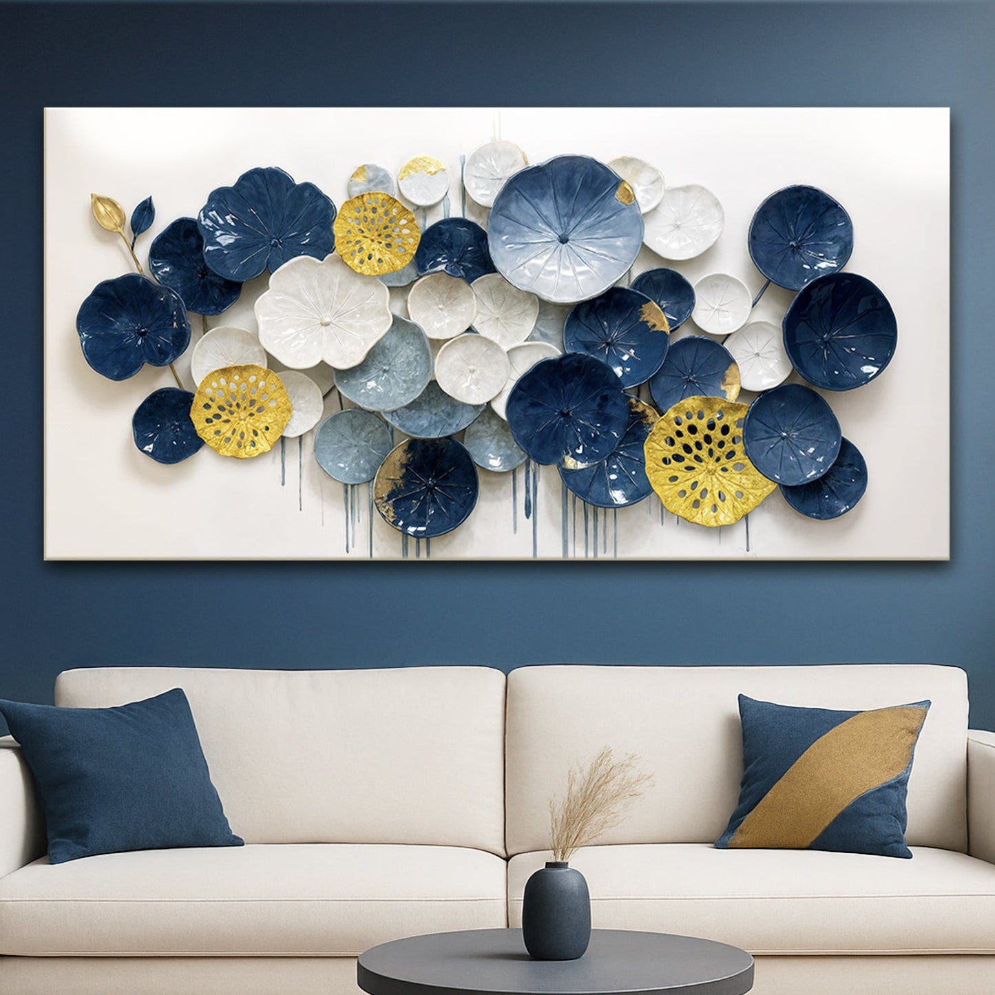 Lotus Leaf Abstract Canvas Wall Art