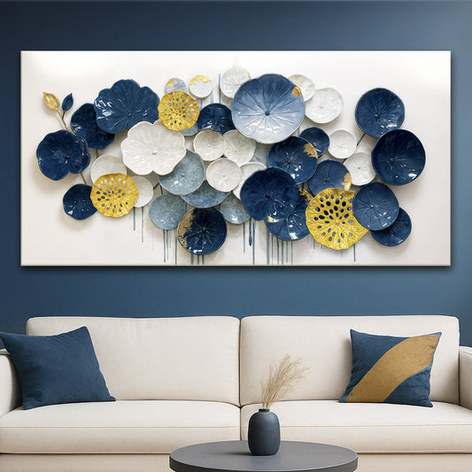 Lotus Leaf Abstract Canvas Wall Art