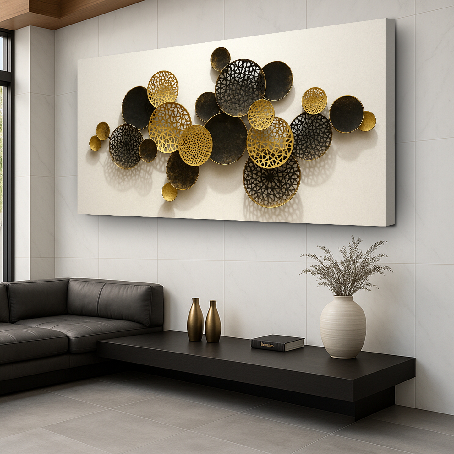 Lotus Leaf Abstract Canvas Wall Art V