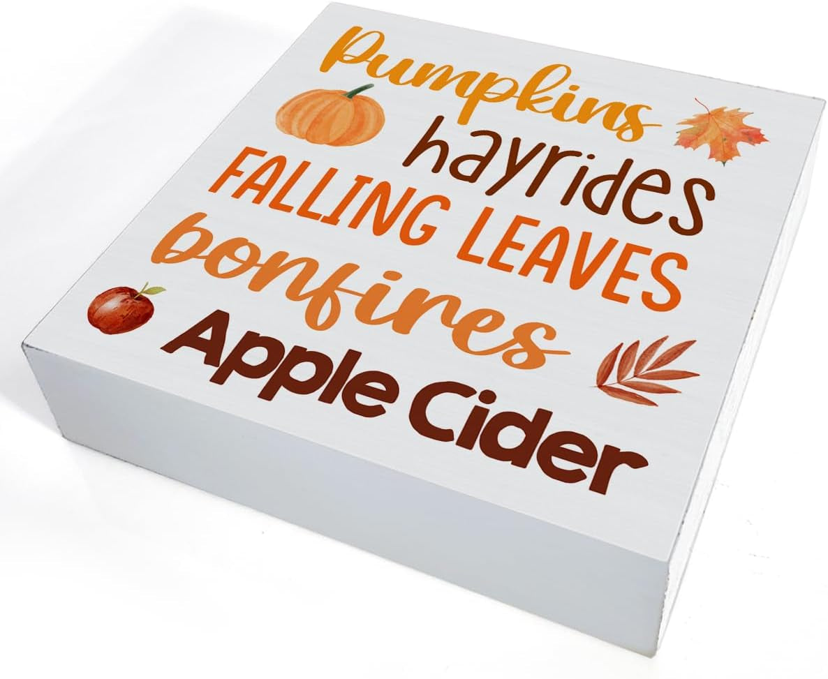 Farmhouse Pumpkin Wood Sign, 5x5