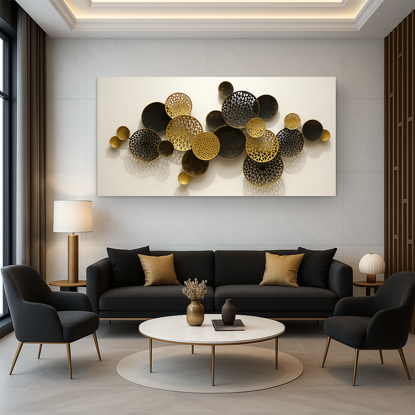 Lotus Leaf Abstract Canvas Wall Art V