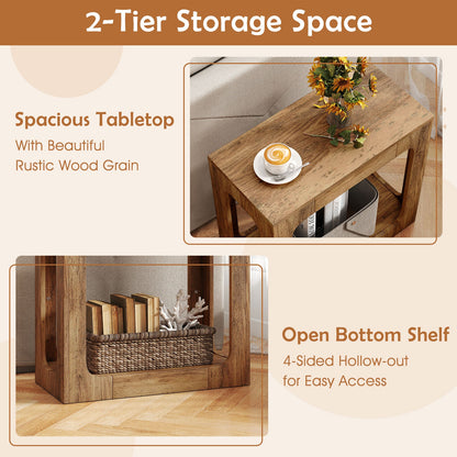 2-Tier End Table with Cozy Storage