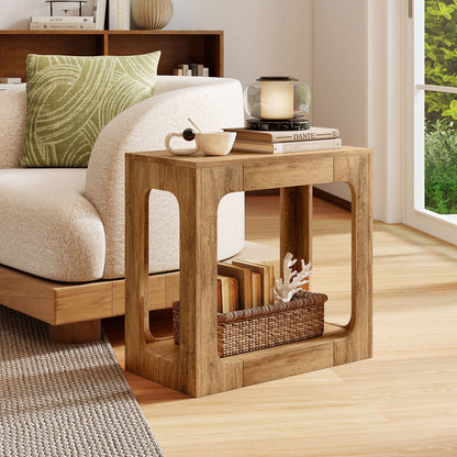 2-Tier End Table with Cozy Storage