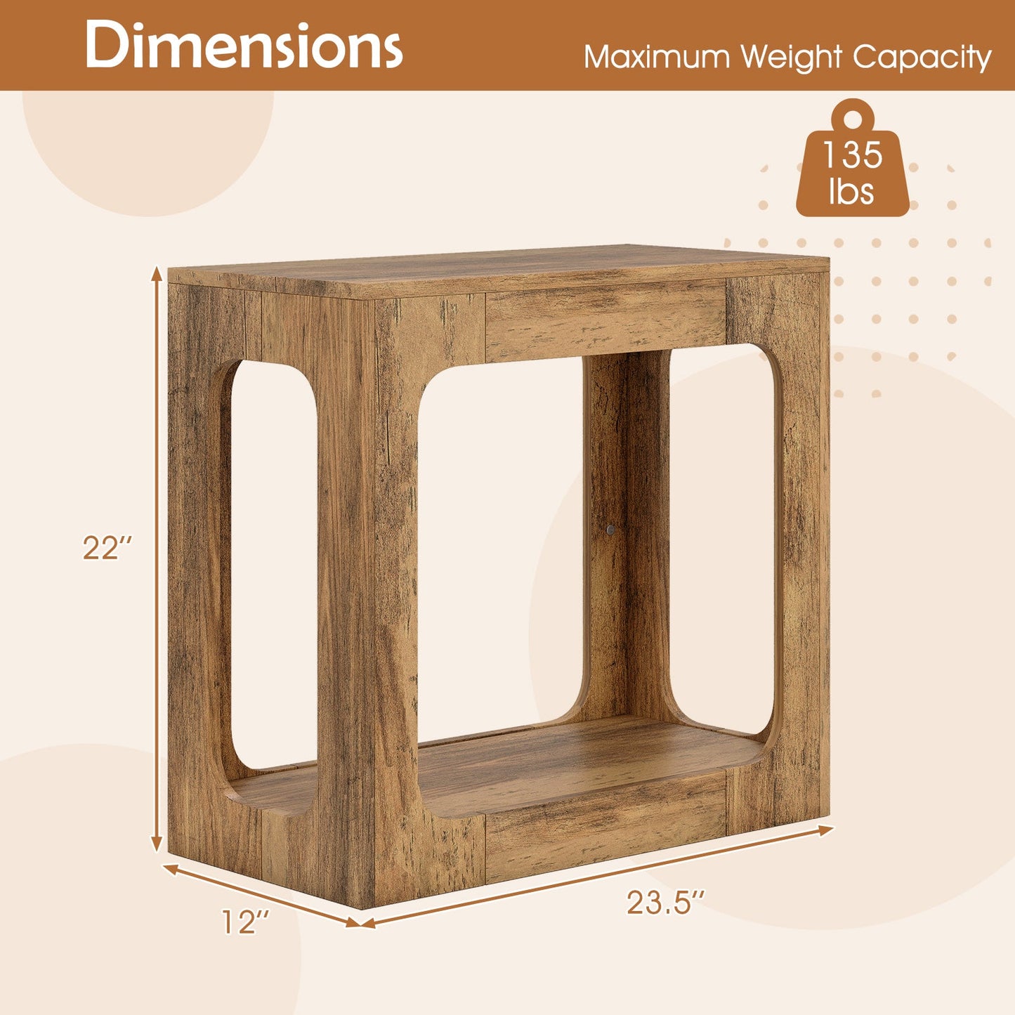 2-Tier End Table with Cozy Storage