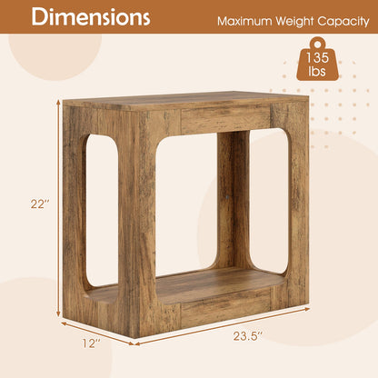 2-Tier End Table with Cozy Storage