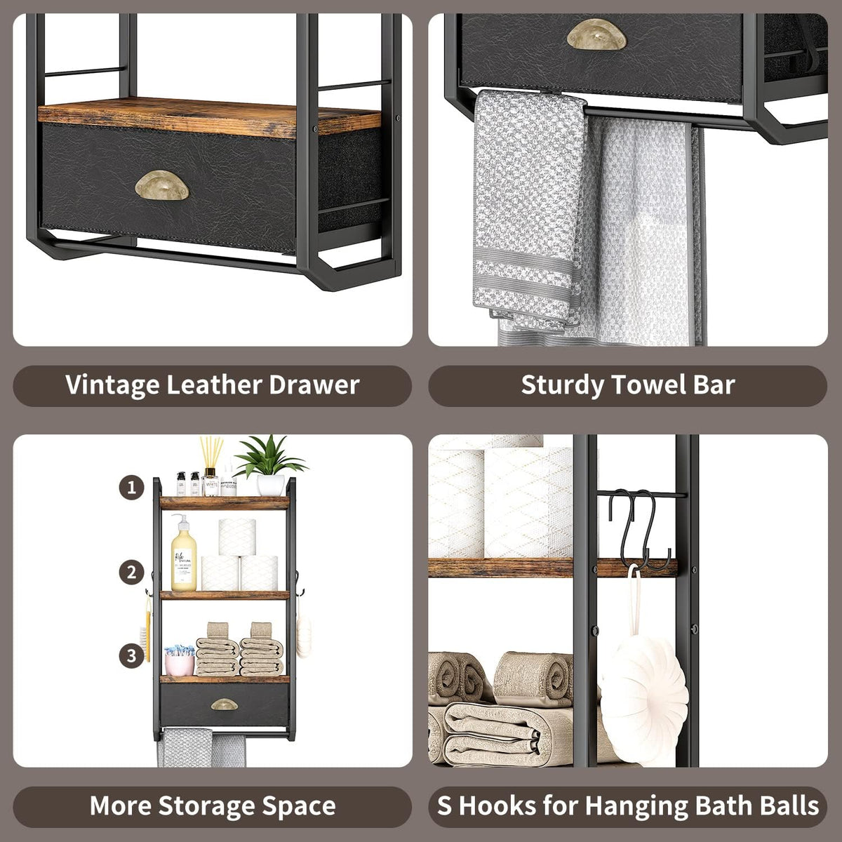3-Tier Wall Mounted Bathroom Shelf