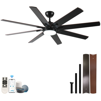 Large Smart Ceiling Fan with Light
