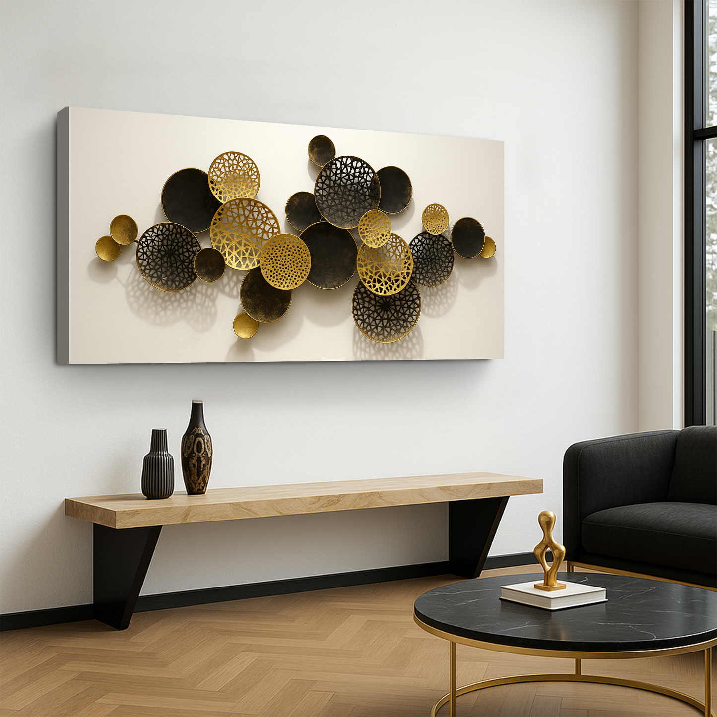 Lotus Leaf Abstract Canvas Wall Art V