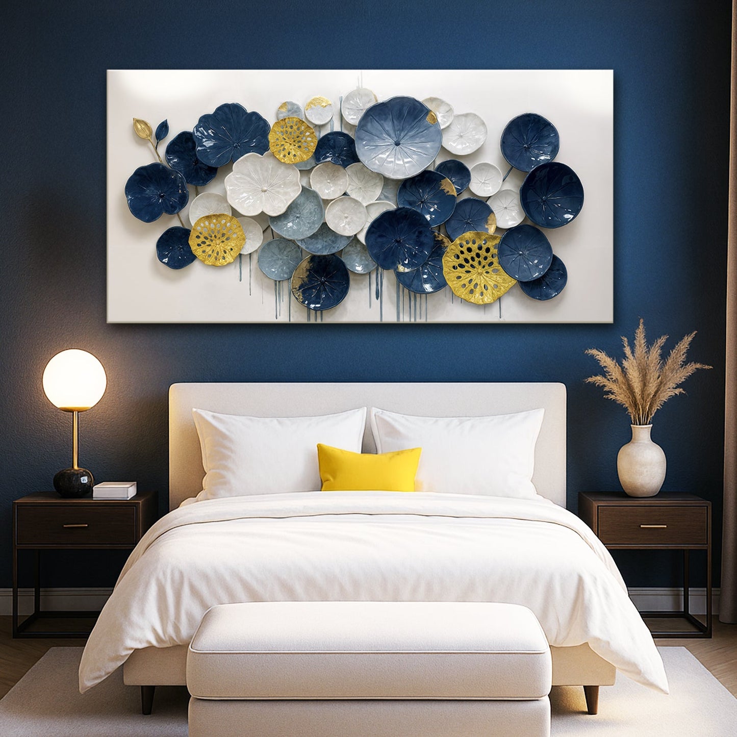 Lotus Leaf Abstract Canvas Wall Art