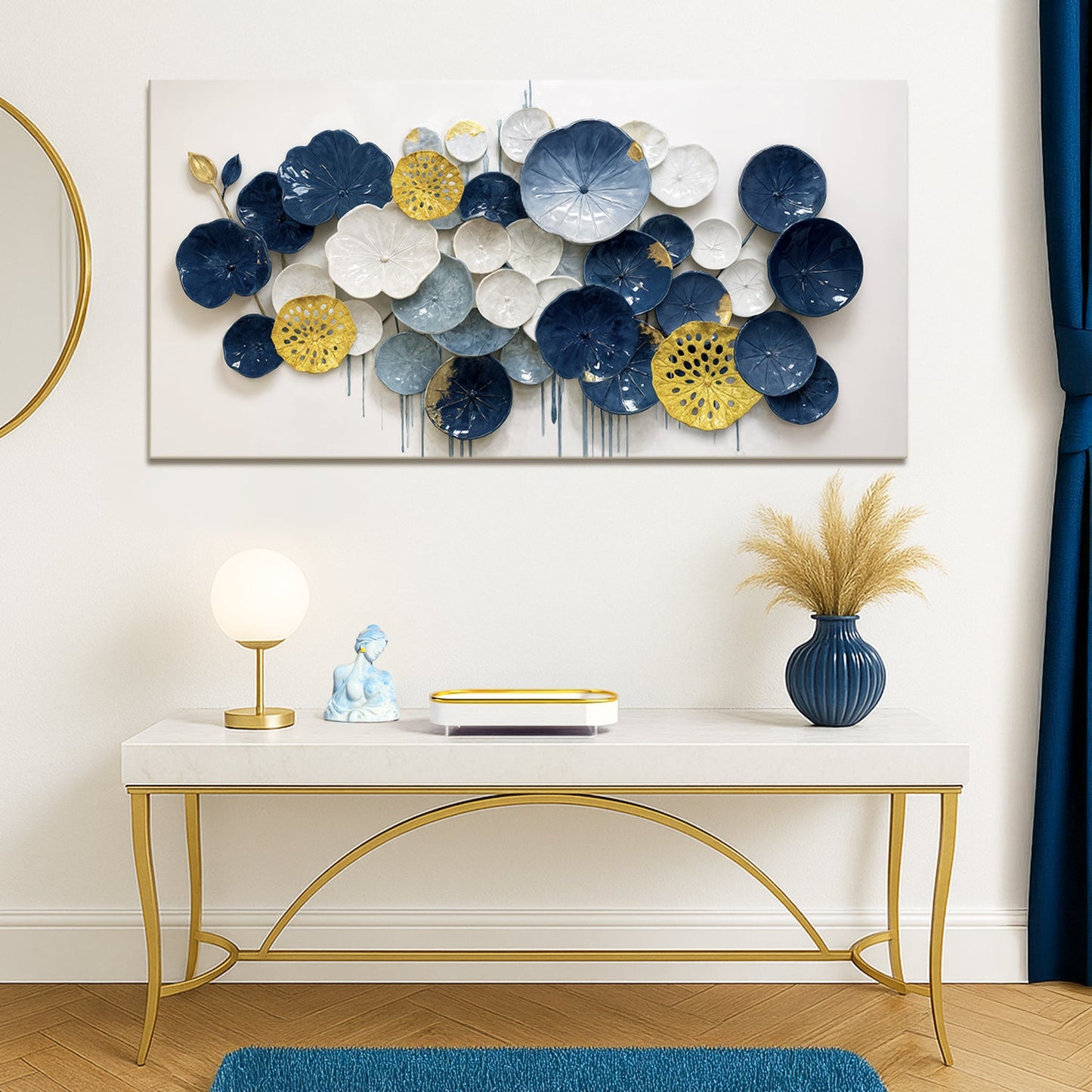 Lotus Leaf Abstract Canvas Wall Art