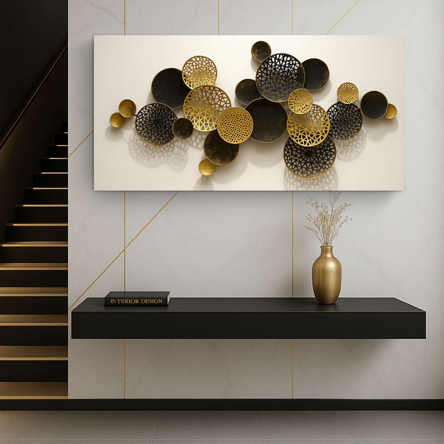 Lotus Leaf Abstract Canvas Wall Art V