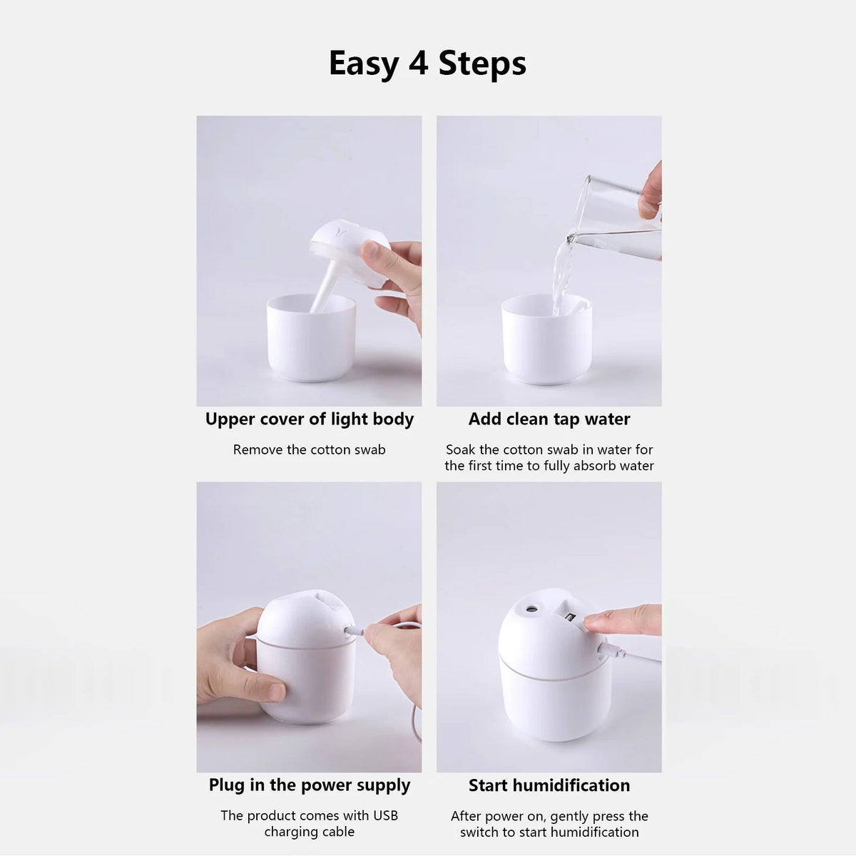 2023 Promotion on Sale, U Humidifier with Light ,Quiet Cool Mist Humidifier for Bedroom and Office ,Plants, Easy to Clean
