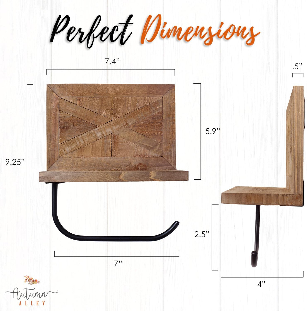 Farmhouse Toilet Paper Holder with Shelf