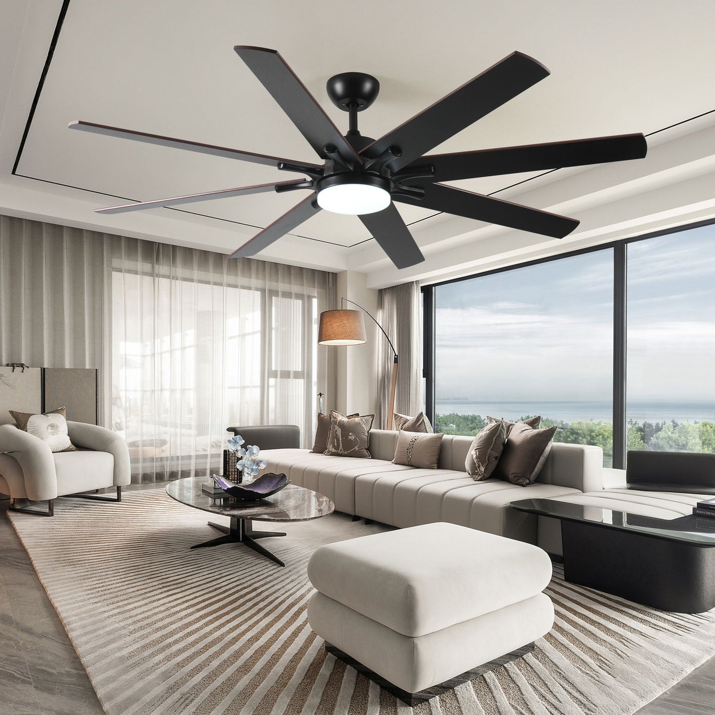 Large Smart Ceiling Fan with Light