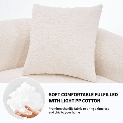 Curved Chenille Sectional Sofa — 4 Seater
