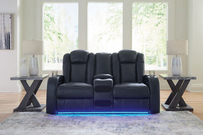 Fyne-Dyme Power Recliner Loveseat with LED Audio