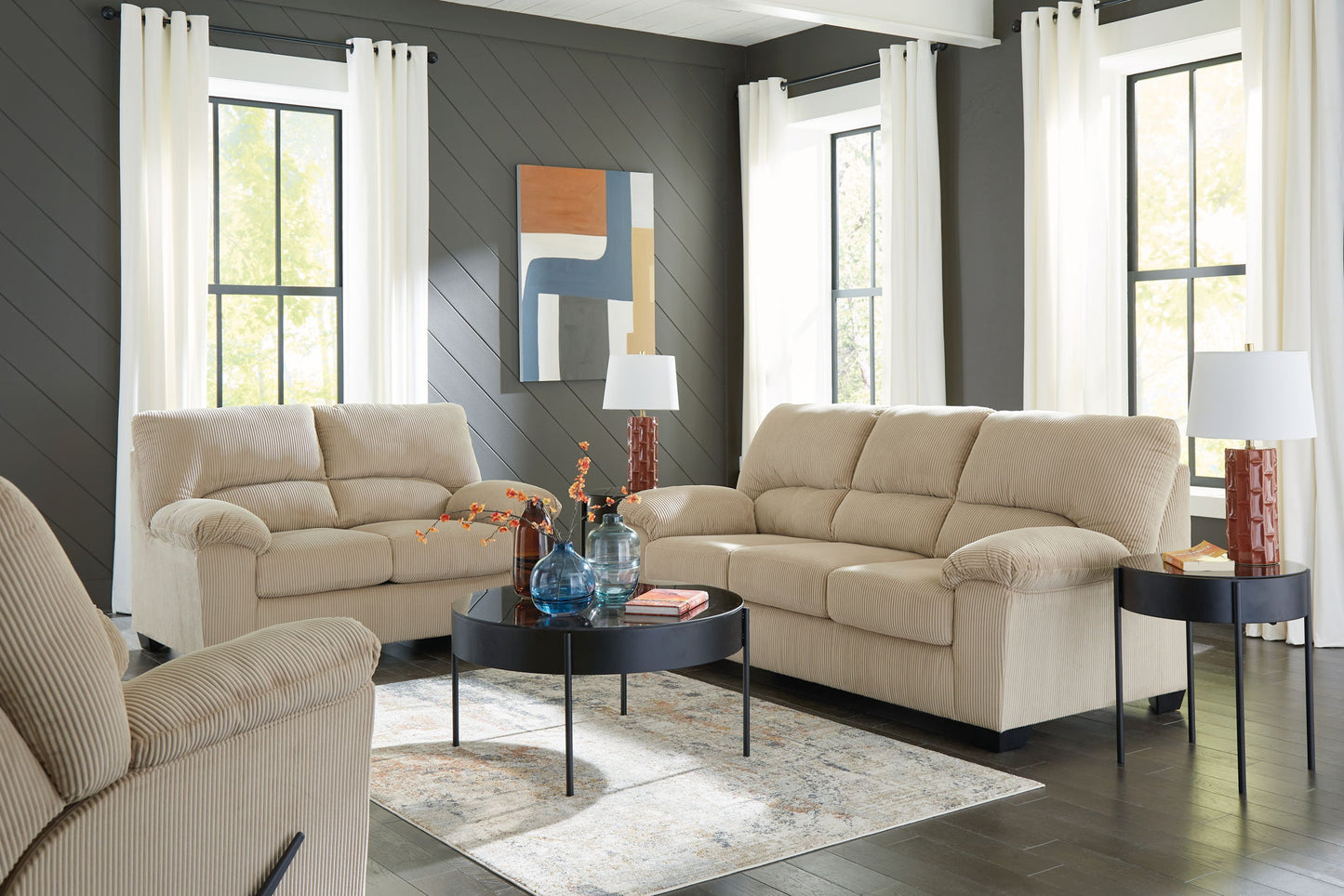 SimpleJoy Corduroy Sofa & Loveseat Set