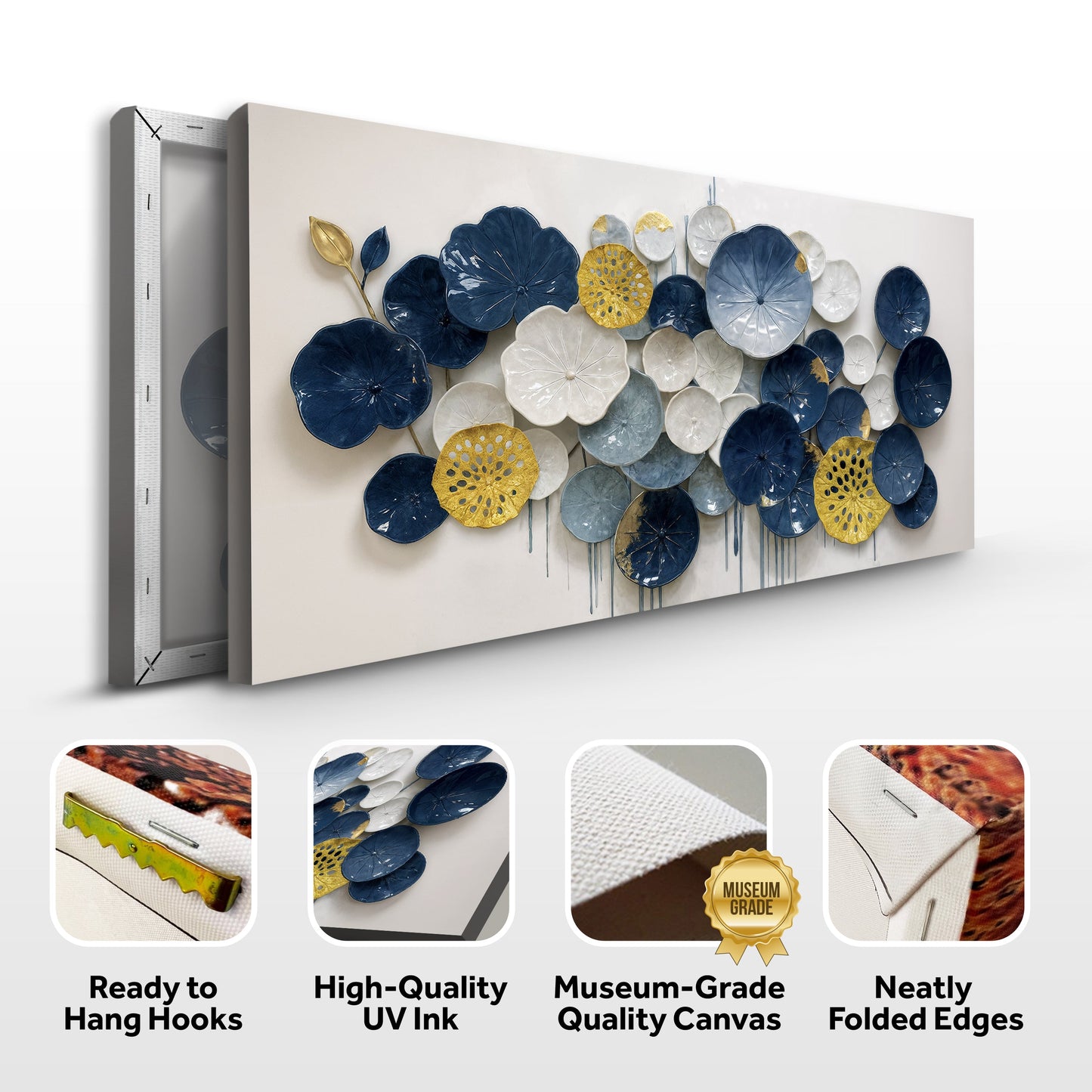 Lotus Leaf Abstract Canvas Wall Art