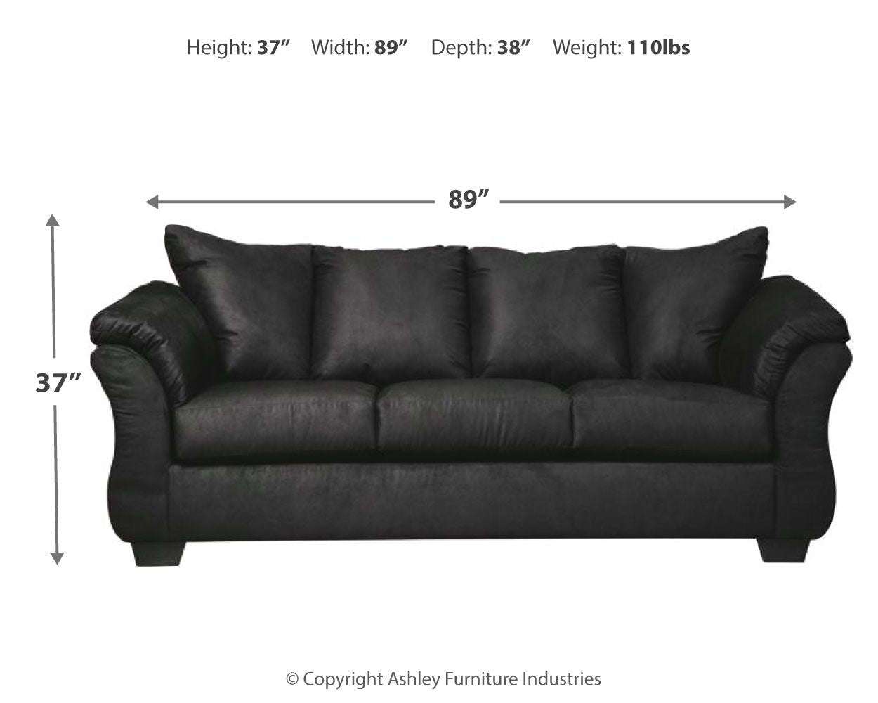 Darcy Modern Flared Pillow-Top Sofa
