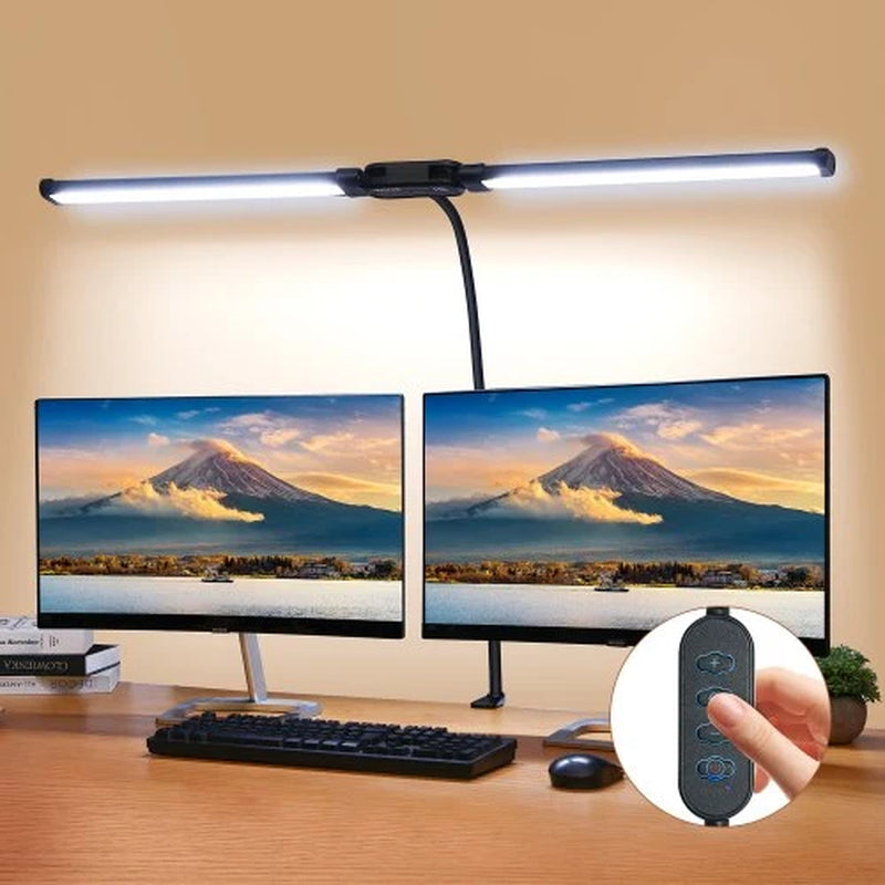 Double-Head LED Desk Lamp with Clamp