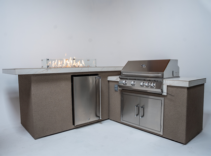KoKoMo Outdoor Kitchen Island with Fire