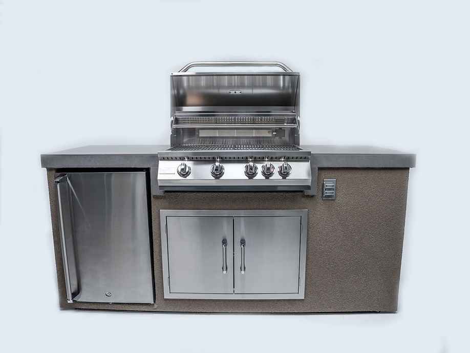KoKoMo 7' Outdoor Kitchen Island + Fridge