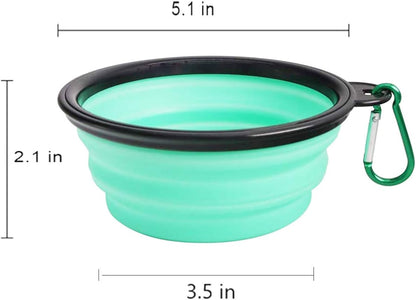Portable Collapsible Silicone Dog Bowl - Expandable Travel Cup for Pet Food & Water