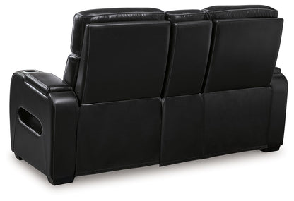 Power Reclining Loveseat with Diamond-Stitch Console