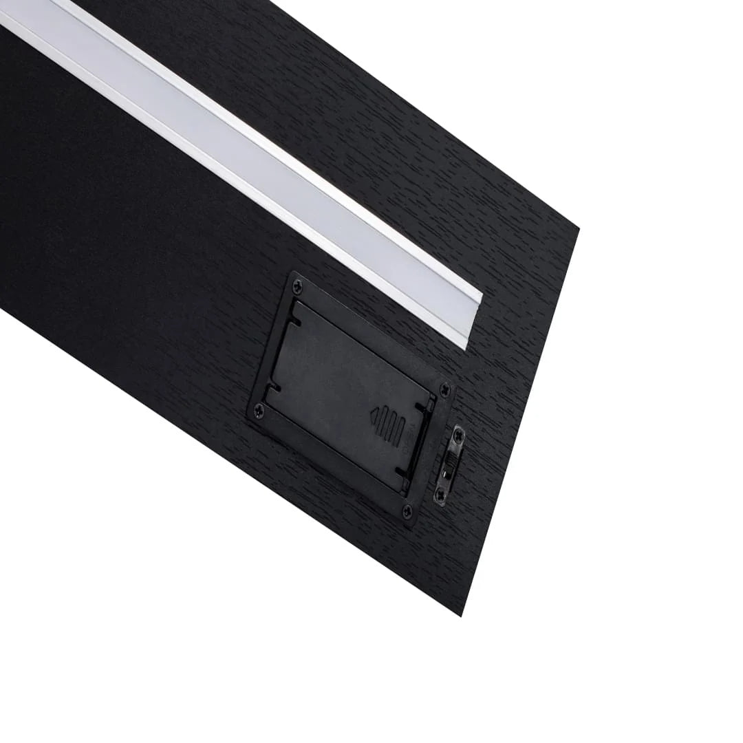Floating Shelves 15.75 Wall Mounted Wood Shelves for Bathroom, Bedroom, Living Room, Kitchen, Hanging Shelf for Books Storage Decor with Invisible Brackets, Built-In LED Lighting, Black
