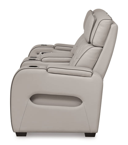 Power Reclining Loveseat with Diamond-Stitch Console