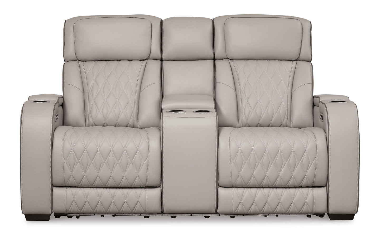Power Reclining Loveseat with Diamond-Stitch Console