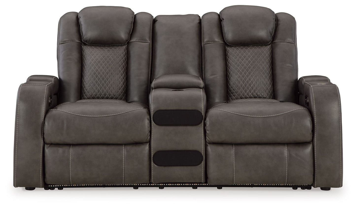Fyne-Dyme Power Recliner Loveseat with LED Audio