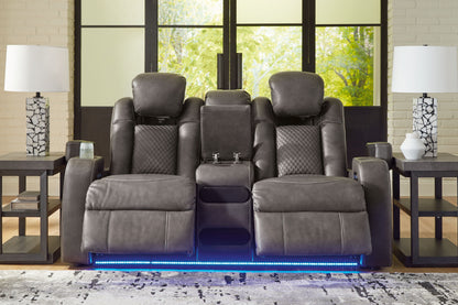 Fyne-Dyme Power Recliner Loveseat with LED Audio