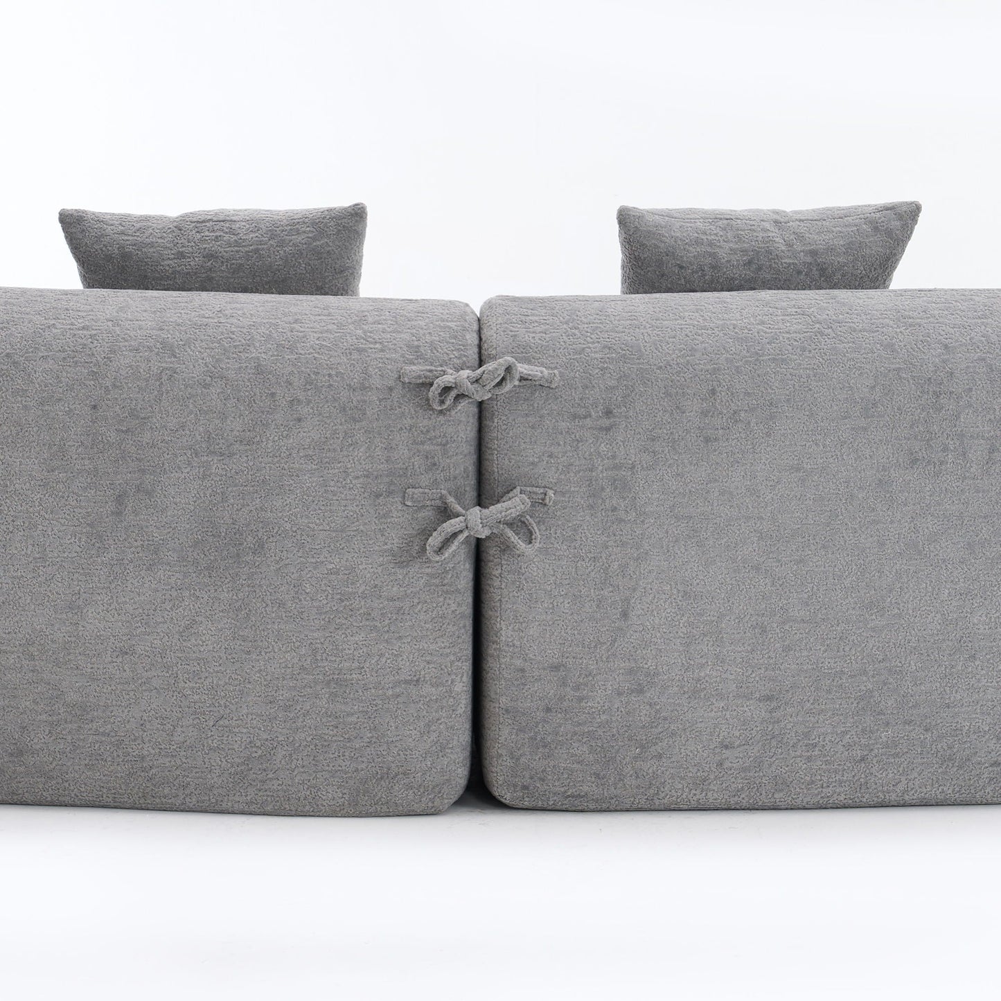 Curved Chenille Sectional Sofa — 4 Seater