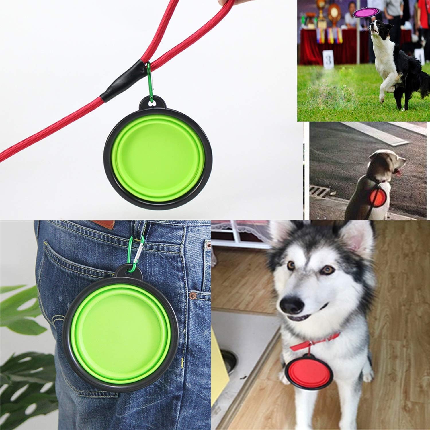 Portable Collapsible Silicone Dog Bowl - Expandable Travel Cup for Pet Food & Water