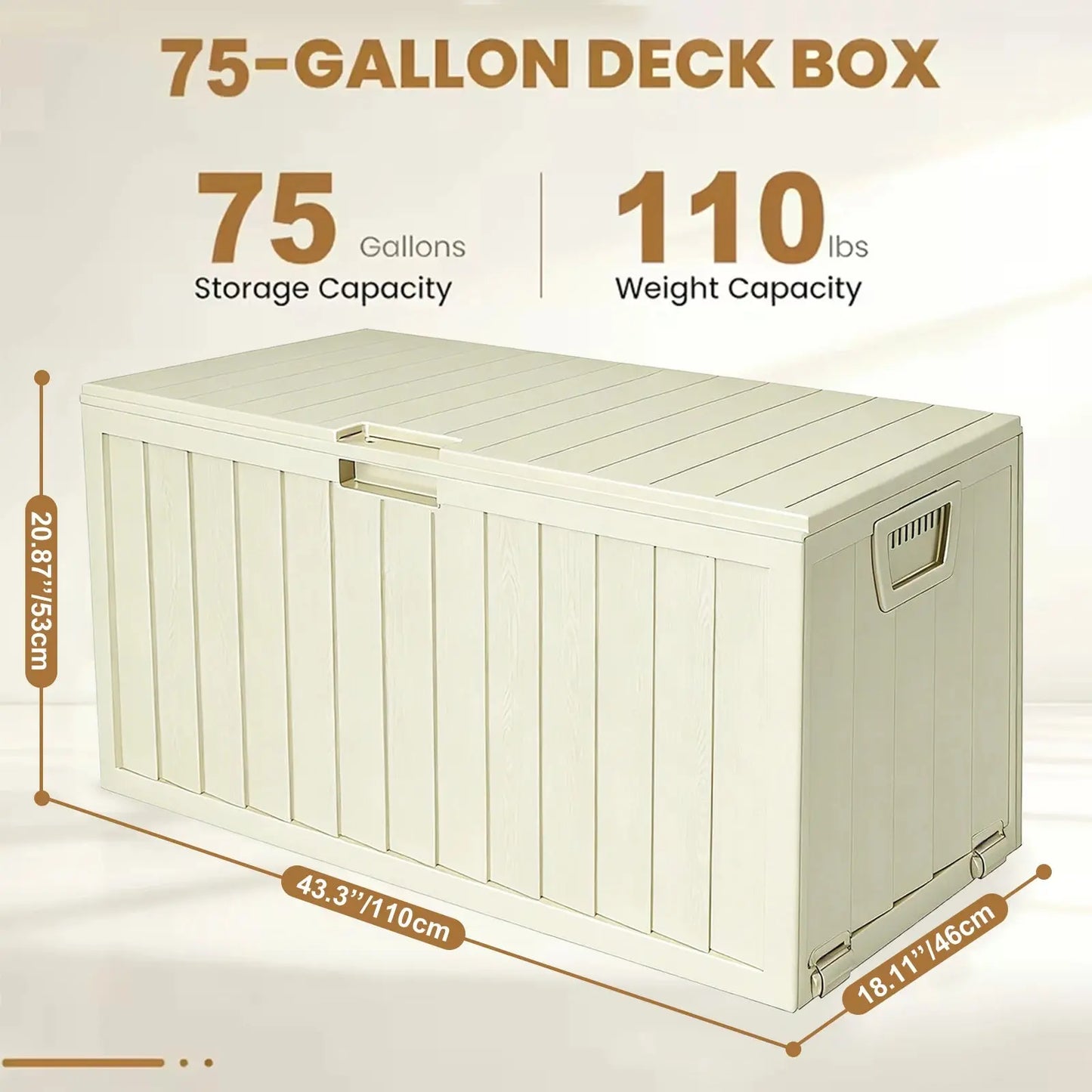 Store More. Worry Less. — 75-Gallon Waterproof Resin Outdoor Storage Box with Wheels comfydesigners
