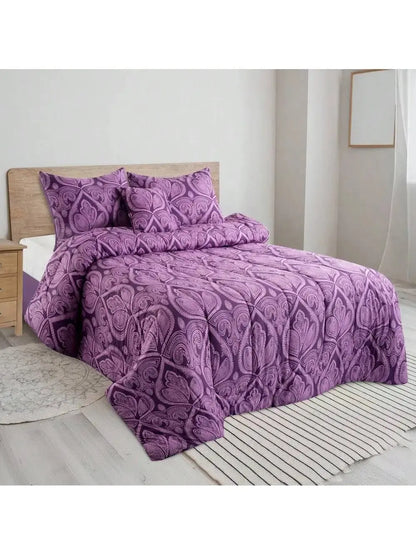 Boho Patterned 5-Piece Comforter Set — Reversible All-Season Microfiber comfydesigners