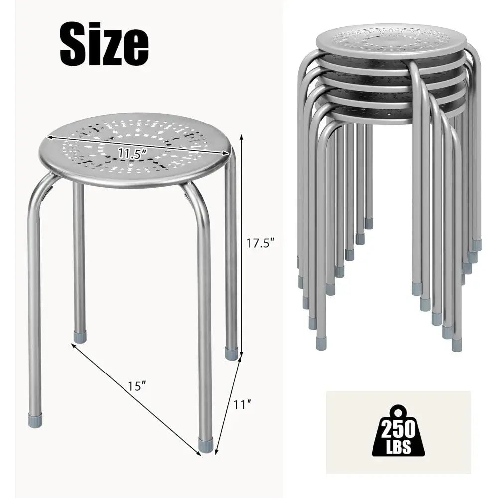 Metal Frame Stackable Stools, 6 Pack comfydesigners
