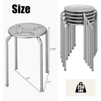 Metal Frame Stackable Stools, 6 Pack comfydesigners