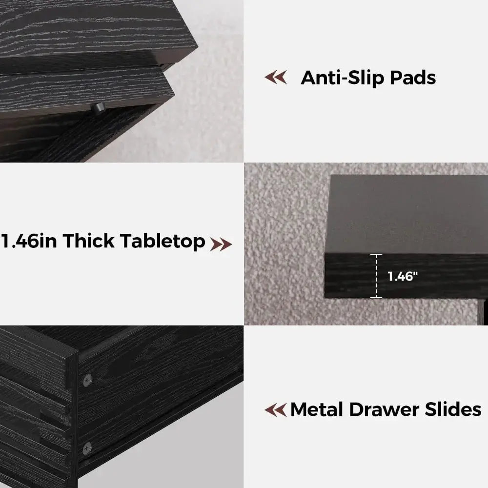 Coffee Table with LED Light and Charging Station comfydesigners