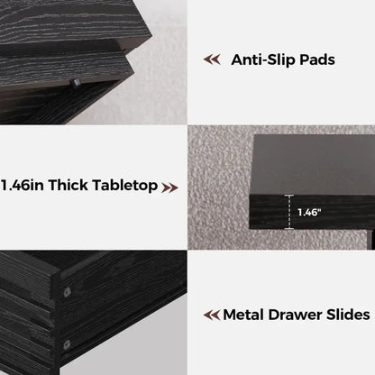 Coffee Table with LED Light and Charging Station comfydesigners