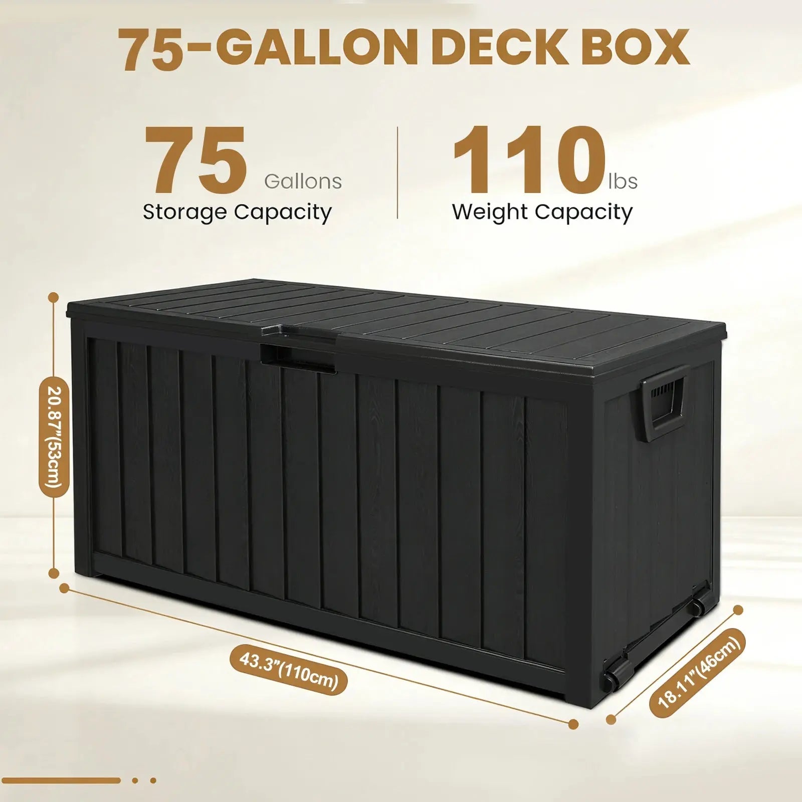 Store More. Worry Less. — 75-Gallon Waterproof Resin Outdoor Storage Box with Wheels comfydesigners
