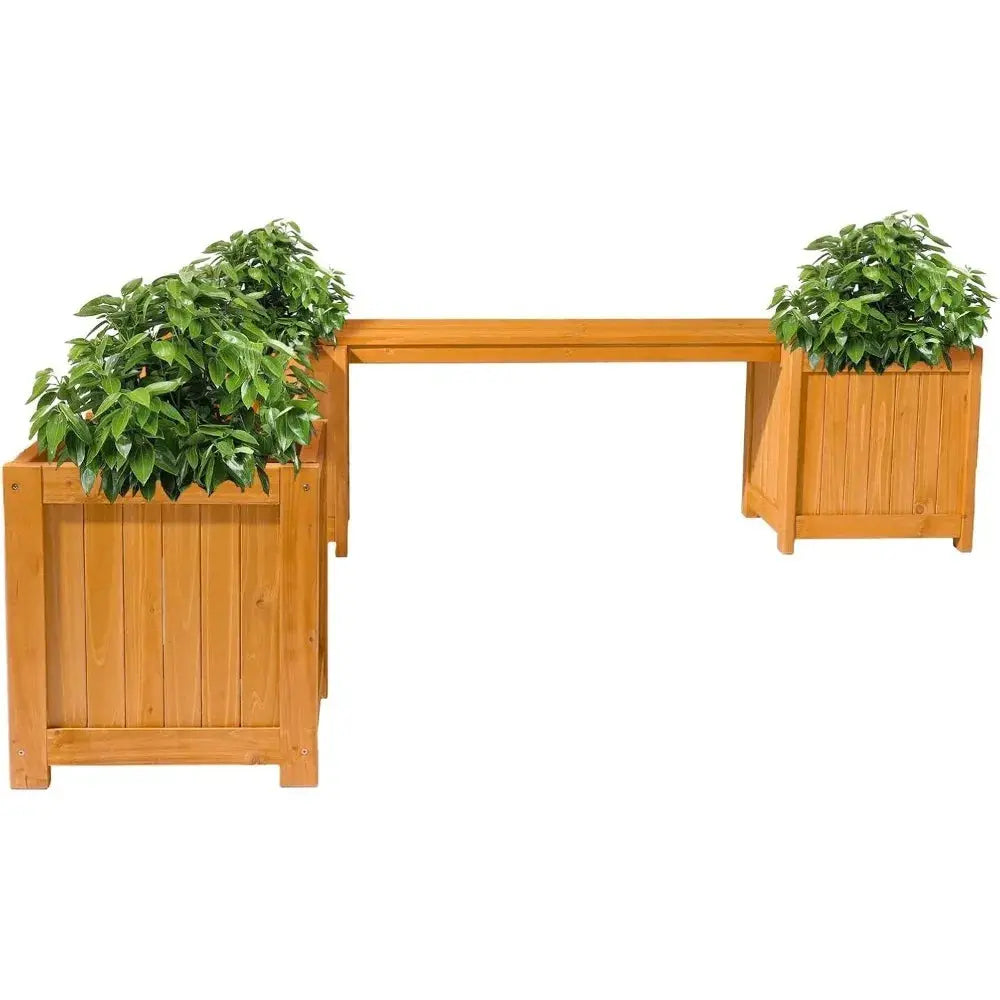 Sit Down. Grow Something. — 2-in-1 All-Weather Fir Wood Bench & Raised Garden Planter comfydesigners